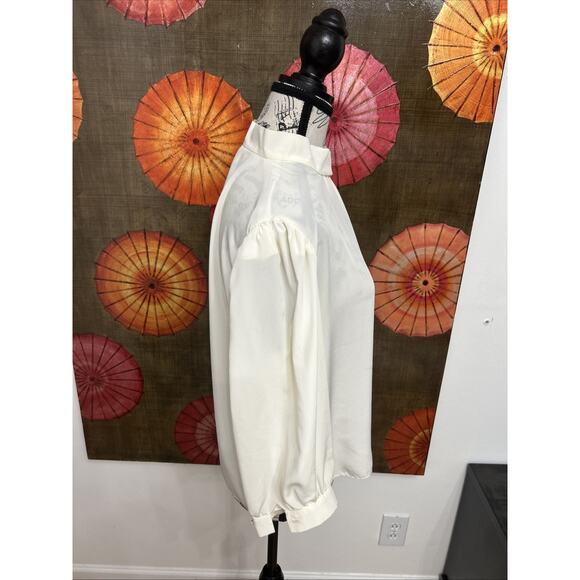 Vintage Prophecy Loop Through Bow Neck Cream Blouse Softgirl Cottagecore Sz 10 - Picture 3 of 7